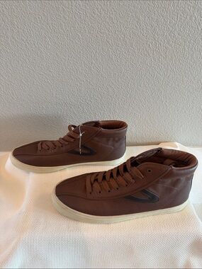 TRETORN Men's Hi-Top Sneaker Boots Size 10.5 Bbrown Black Lace Up Casual